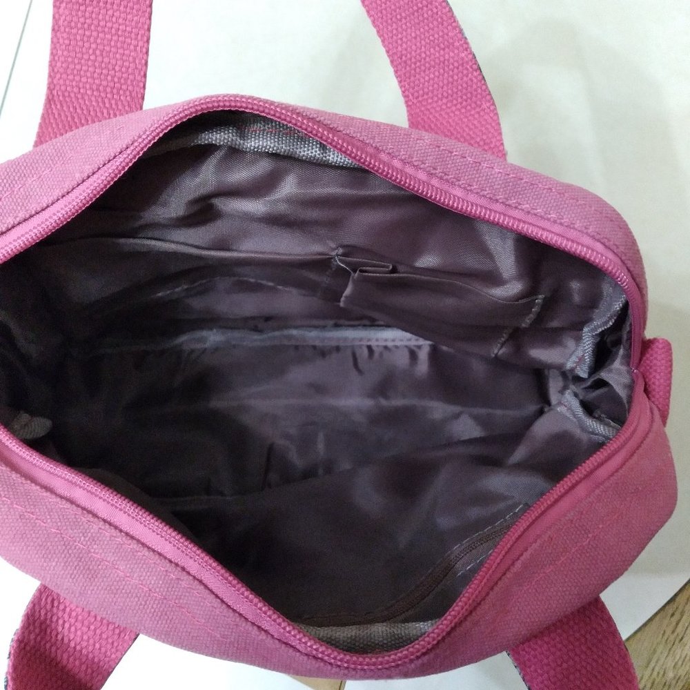 NEW Rose Pink Paisley Canvas Tote Shoulder Bag - Picture 7 of 7